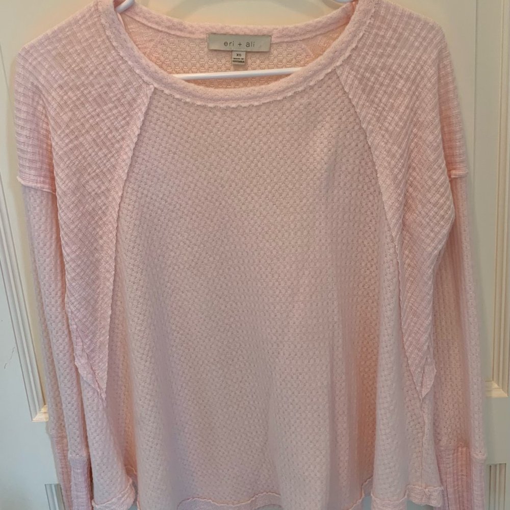Eri+Ali (Anthro) Pink Waffle / Thermal Sweater